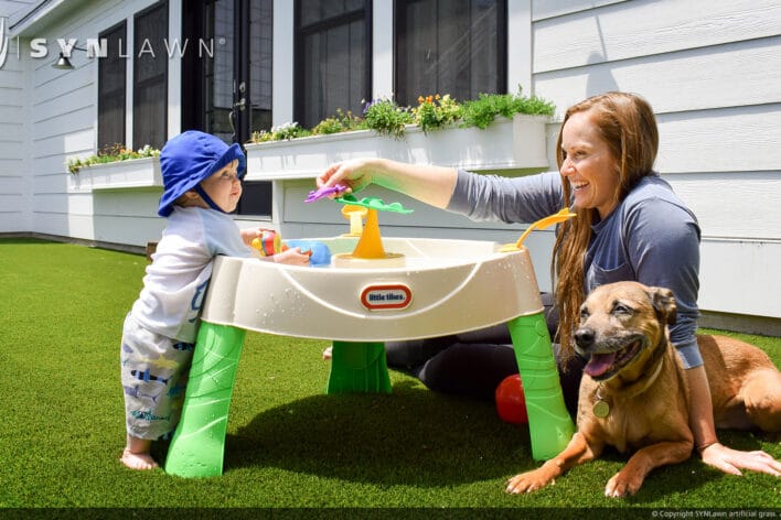 SYNLawn Reno pets artificial grass safe for family dogs and kids